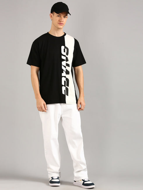 Black Printed Oversized T-shirt